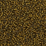 15-1421:  15/0 Dyed Silverlined Golden Olive  Miyuki Seed Bead 
