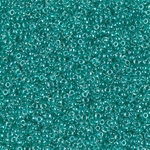 15-1555:  15/0 Sparkling Dark Aqua Green Lined Crystal  Miyuki Seed Bead 
