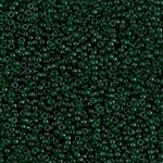 15-156:  15/0 Transparent Dark Emerald Miyuki Seed Bead 