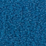 15-1614:  15/0 Dyed Semi-Frosted Transparent Aqua Miyuki Seed Bead 