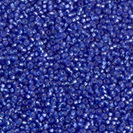 15-1647:  15/0 Dyed Semi-Frosted Silverlined Violet Miyuki Seed Bead 
