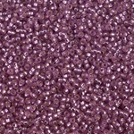 15-1650:  15/0 Dyed Semi-Frosted Silverlined Lavender Miyuki Seed Bead 