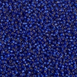 15-1653:  15/0 Dyed Semi-Frosted Silverlined Dusk Blue  Miyuki Seed Bead 