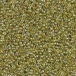 15-1889:  15/0 Transparent Golden Olive Luster  Miyuki Seed Bead 