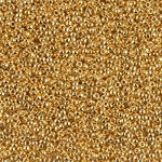 15-191:  15/0 24kt Gold Plated Miyuki Seed Bead 