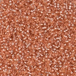 15-4262:  15/0 Duracoat Silverlined Dyed Rose Copper Miyuki Seed Bead 