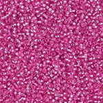 15-4267:  15/0 Duracoat Silverlined Dyed Pink Parfait Miyuki Seed Bead 