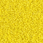 15-472:  15/0 Opaque Yellow AB  Miyuki Seed Bead 