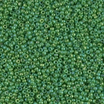 15-480:  15/0 Opaque Green AB Miyuki Seed Bead 