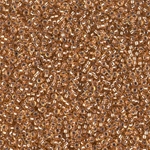 15-971:  15/0 Copper Lined Pale Amber Miyuki Seed Bead 