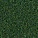 15-972:  15/0 Silverlined Jade Green Miyuki Seed Bead 