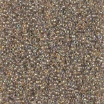 15-982:  15/0 24kt Gold Lined Pale Gray AB Miyuki Seed Bead 