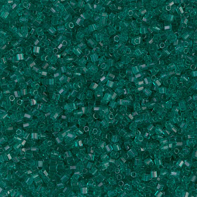 15C-147:  15/0 Cut  Transparent Emerald Miyuki Seed Bead 