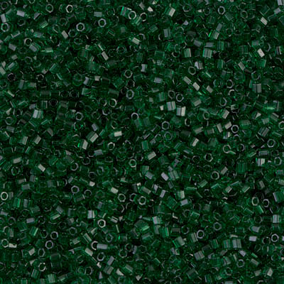 15C-156:  15/0 Cut  Transparent Dark Emerald Miyuki Seed Bead 