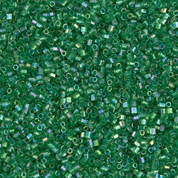 15C-179:  15/0 Cut  Transparent Green AB Miyuki Seed Bead 