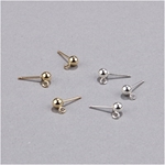 190-172:  Ball Earring Post With Ring (Sterling or Gold-Filled) 