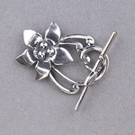 191-351: 29mm Sterling Silver Large Fancy Flower Toggle (1 set) 