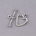 191-353: 14mm Sterling Silver Heart Toggle (1 set) 