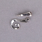 191-356: 32x11mm Sterling Silver Swirl Hook Clasp (1 set) 
