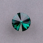 2-1122-022:  14mm Emerald Foil Rivoli  |  1 pc 