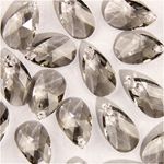 2-6106-007:  16mm Black Diamond Pear-Shaped Pendant  |  6 pcs 