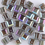 282-160-BDAB:  6mm Black Diamond  AB Swarovski Crystal Cube (12 pcs) 