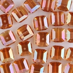 282-180-CRCOP:  8mm Crystal Copper Swarovski Crystal Cube (12 pcs) 