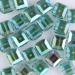282-180-ERAB:  8mm Erinite AB Swarovski Crystal Cube (12 pcs) 