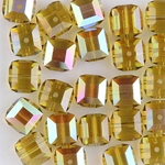 282-180-LIAB:  8mm Lime AB Swarovski Crystal Cube (12 pcs) 