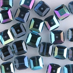 282-180-MNAB:  8mm Montana AB Swarovski Crystal Cube (12 pcs) 