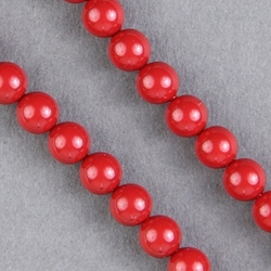 29-0644:  5810 6mm Red Coral Crystal Pearl 