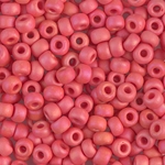 6-407FR:  6/0 Matte Opaque Vermillion Red AB Miyuki Seed Bead 