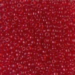 8-140:  8/0 Transparent Red Orange Miyuki Seed Bead 