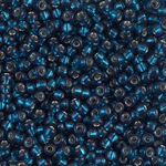 8-1425:  8/0 Dyed Silverlined Blue Zircon  Miyuki Seed Bead 