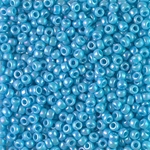 8-482:  8/0 Opaque Turquoise Blue AB Miyuki Seed Bead 