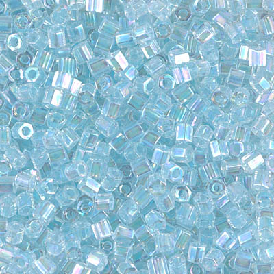 8C-269:  8/0 Cut Glacier Blue Lined Crystal AB (Was 821) Miyuki Seed Bead 