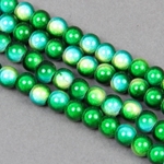 900-013-6:  6mm Miracle Bead Yellow Green Two Tone 