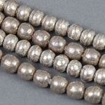 AFR-012:  7-8mm Silver Tone Round Beads 28-inch strand (approx 90 pcs) 