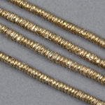 AFR-102:  1.5x4mm Shiny Brass Heishi Ethiopia 28-inch strand (approx 475 pcs) 