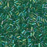 BGL1-179:  3mm Miyuki Bugle Bead Transparent Green AB 