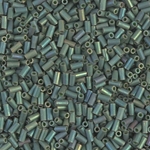 BGL1-2031:  3mm Miyuki Bugle Bead Matte Metallic Sage Green Luster 
