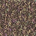 BGL1-2035:  3mm Miyuki Bugle Bead Matte Metallic Khaki Iris approx 250 grams - BGL1-2035