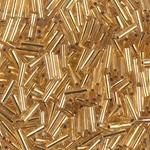 BGL2-195:  Bugle 2(6mm) 24kt Gold Lined Crystal 