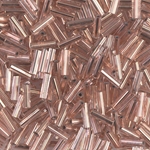 BGL2-197H:  6mm Miyuki Bugle Bead Copper Lined Crystal Hex Cut 
