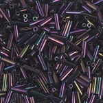 BGL2-454:  6mm Miyuki Bugle Bead Metallic Dark Plum Iris 