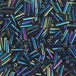 BGL2-455:  6mm Miyuki Bugle Bead Metallic Variegated Blue Iris 