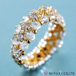 BO-095-2:  Miyuki Gold Cubic Zirconia Line Ring Kit 