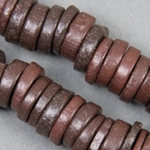 CCF-2-002:  Clay beads approx 10x2mm Brown (1 str) 