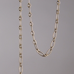 CH0012-AB: 6.4 x 3mm Textured Chain - Antique Brass (5 ft) 