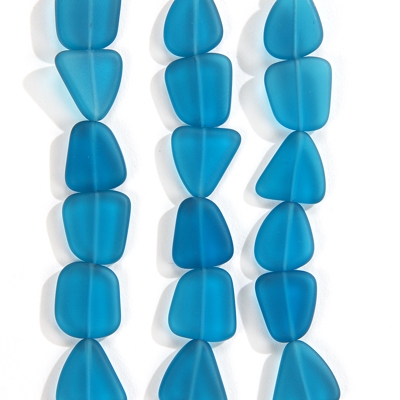 Caravan Beads - - CSG-01-CPR: Designer Sea Glass - Capri Small Flat  Freeform #CSG-01-CPR
